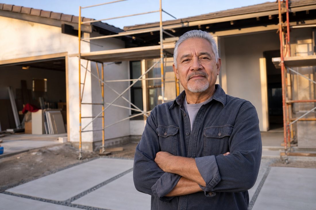 Marshall Juarez, owner of Lincoln Builders, on a San Jose job site
