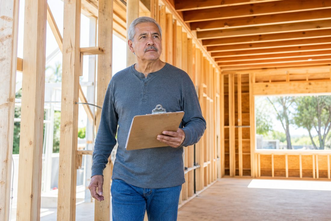 Marshall walking a job site in San Jose
